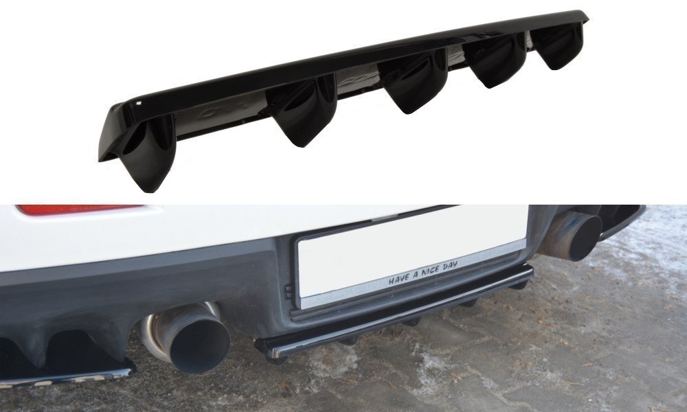 Mittlerer Diffusor Heck Ansatz für Mitsubishi Lancer Evo X im DTM LOOK Carbon Look