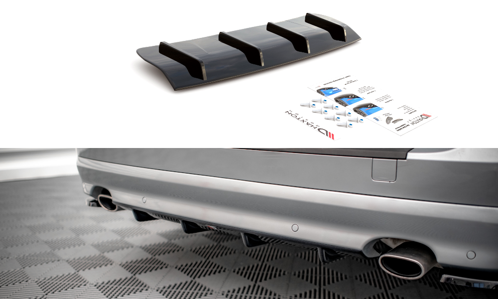Diffusor Heck Ansatz für Volvo V70 Mk3 Carbon Look