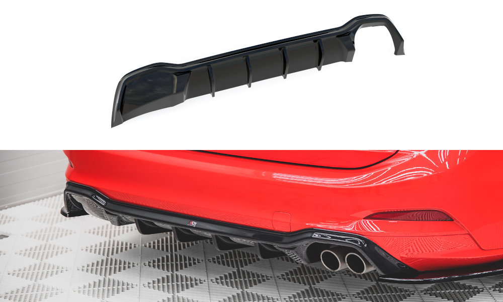 Diffusor Heck Ansatz für Ford Focus ST-Line Kombi Mk4 schwarz matt