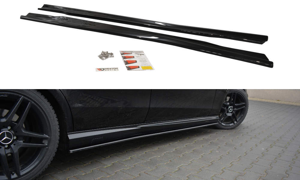 Seitenschweller Ansatz für Mercedes E63 AMG W212  schwarz Hochglanz