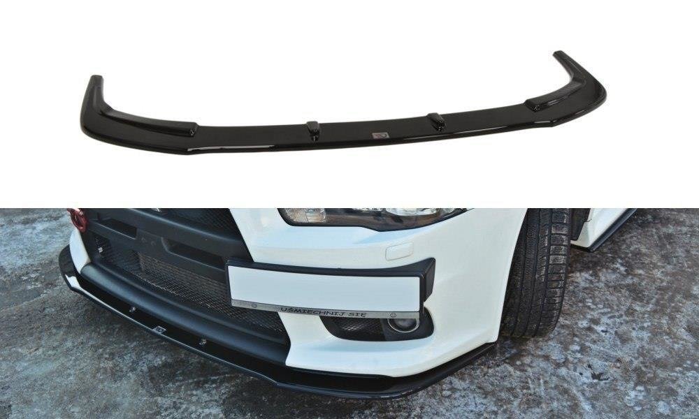 Front Ansatz V.1 für Mitsubishi Lancer Evo X schwarz Hochglanz