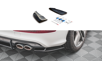 Heck Ansatz Flaps Diffusor für Audi SQ5 Mk1 (8R) schwarz matt