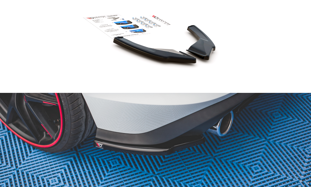 Heck Ansatz Flaps Diffusor für Volkswagen Golf 8 GTI schwarz matt
