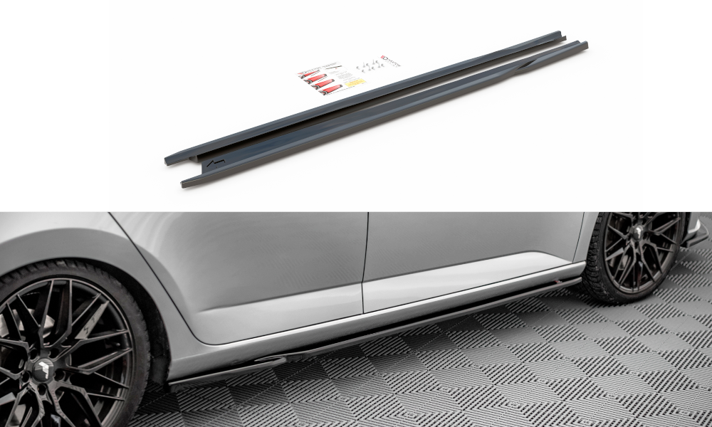 Seitenschweller Ansatz für Skoda Fabia Mk3 schwarz matt