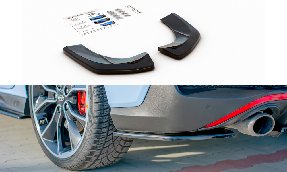 Heck Ansatz Flaps Diffusor für Hyundai I30 N Mk3 Fastback  Carbon Look