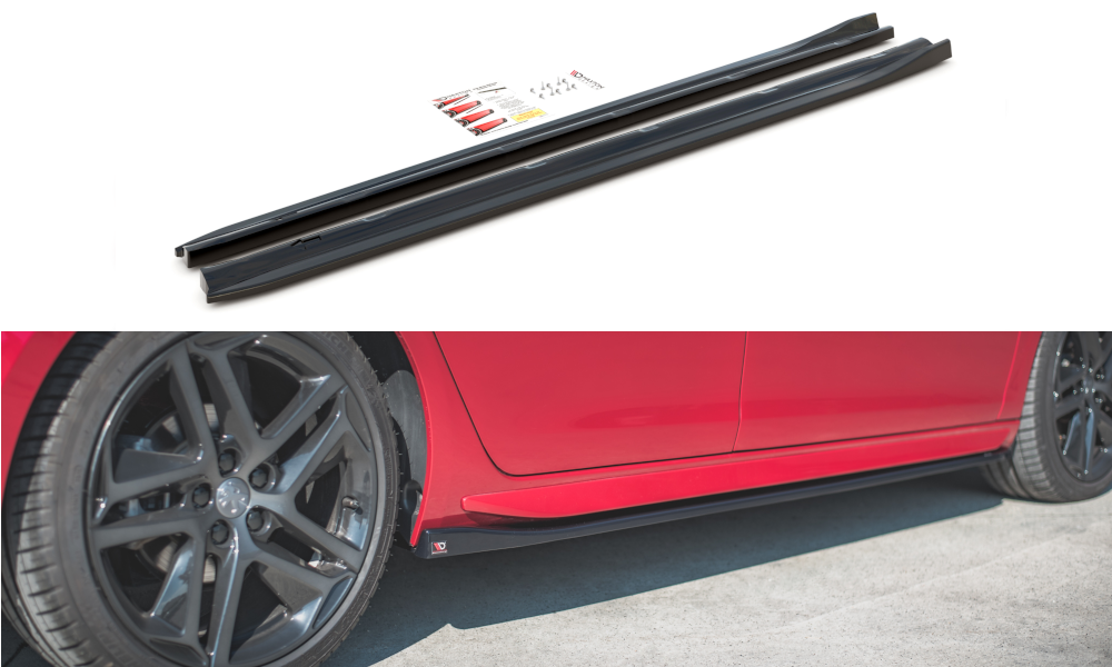 Seitenschweller Ansatz für Peugeot 308 GT Mk2 Facelift schwarz Hochglanz