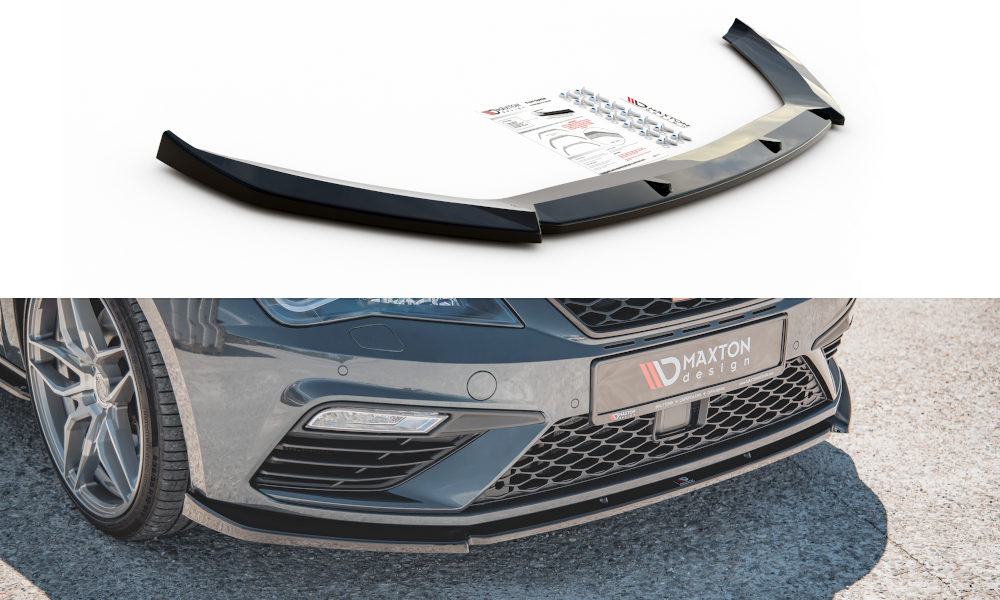 Front Ansatz V.6 für Seat Leon Cupra / FR Mk3 FL schwarz Hochglanz