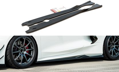 Seitenschweller Ansatz für Chevrolet Corvette C8 schwarz matt
