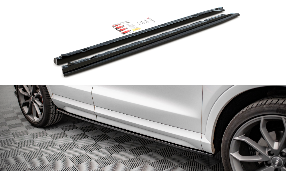 Seitenschweller Ansatz für Audi Q3 8U Facelift schwarz matt