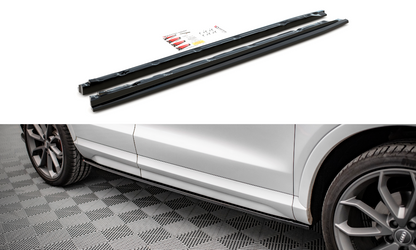 Seitenschweller Ansatz für Audi Q3 8U Facelift schwarz matt
