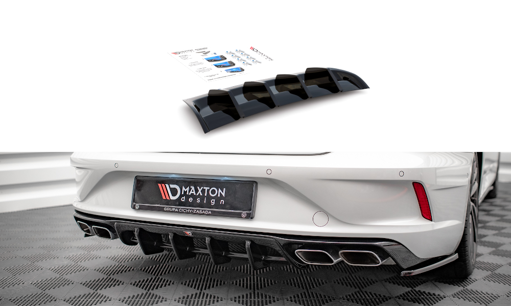 Diffusor Heck Ansatz für Volkswagen Arteon R Carbon Look