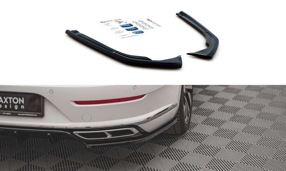 Heck Ansatz Flaps Diffusor für Volkswagen Arteon R-Line Facelift schwarz matt