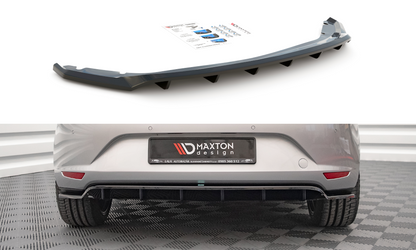 Mittlerer Diffusor Heck Ansatz DTM Look für Seat Leon Hatchback Mk3 schwarz Hochglanz