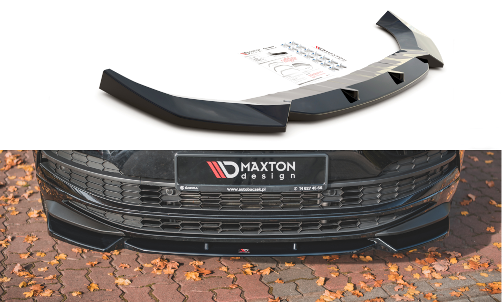 Front Ansatz für Skoda Karoq Sportline Carbon Look