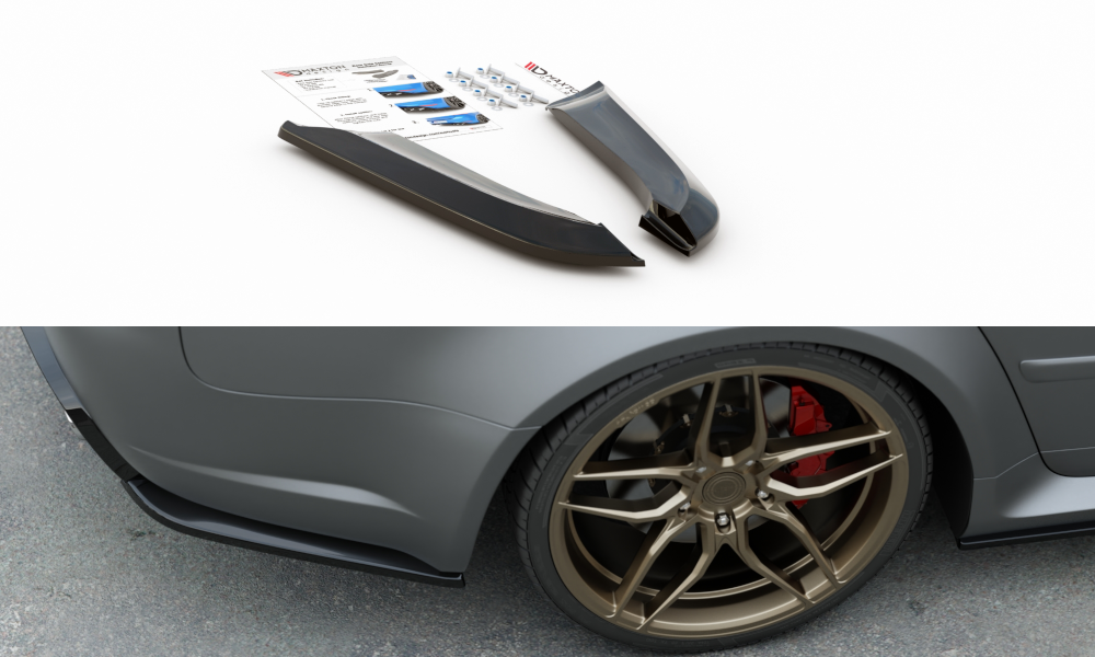 Heck Ansatz Flaps Diffusor V.2 für Audi RS4 Limousine B7 schwarz Hochglanz