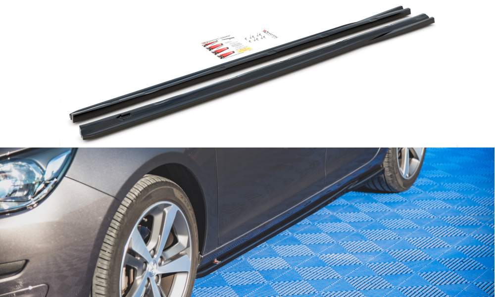 Seitenschweller Ansatz für Peugeot 308 SW Mk2 Facelift schwarz Hochglanz