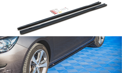 Seitenschweller Ansatz für Peugeot 308 SW Mk2 Facelift schwarz Hochglanz