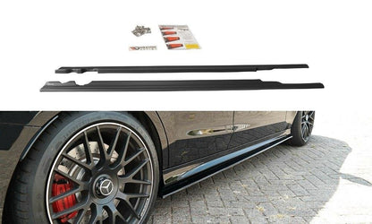 Seitenschweller Ansatz für Mercedes C-Klasse S205 63 AMG Kombi schwarz Hochglanz