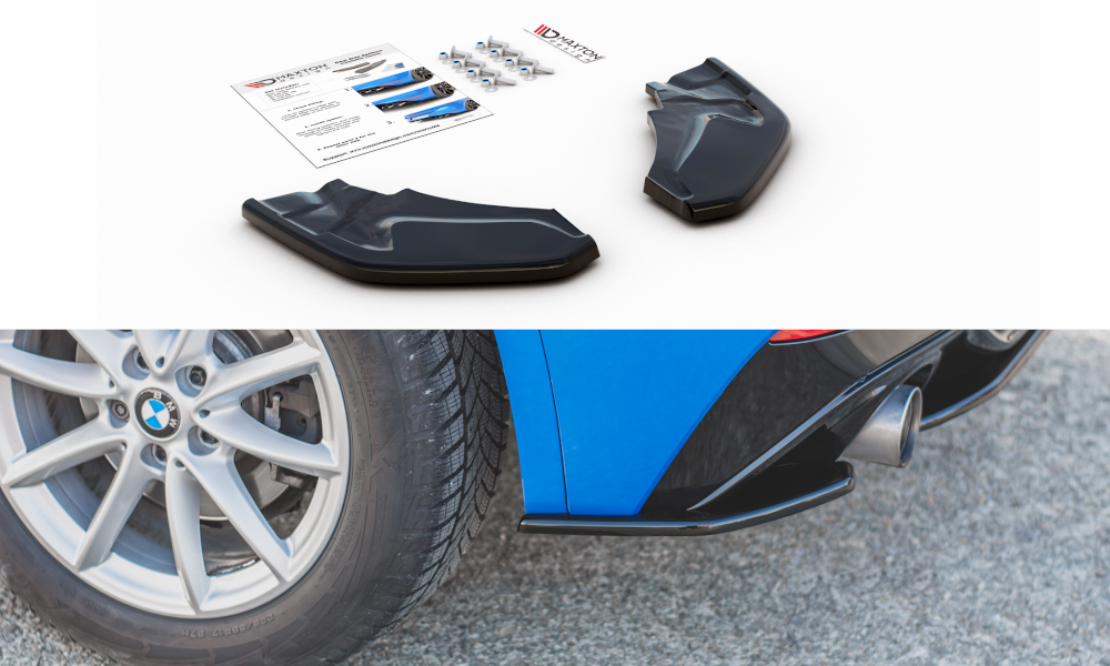 Heck Ansatz Flaps Diffusor für BMW X2 F39 M-Paket schwarz matt