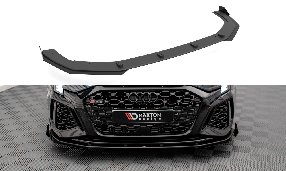 Street Pro Front Ansatz für +Flaps für V.1 + Flaps Audi RS3 8Y schwarz Hochglanz