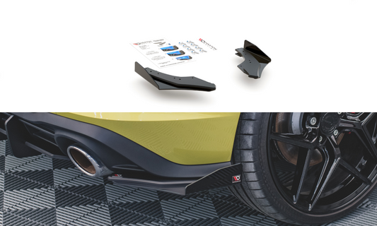 Robuste Racing Heck Ansatz Flaps Diffusor +Flaps für Volkswagen Golf 8 GTI Clubsport schwarz Hochglanz