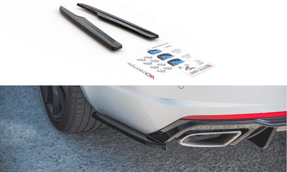 Heck Ansatz Flaps Diffusor V.2 für Skoda Octavia RS Mk3/Mk3 FL Hatchback/Kombi  Carbon Look