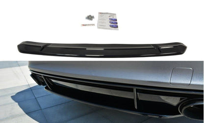 Mittlerer Diffusor Heck Ansatz für Audi RS7 Facelift schwarz Hochglanz
