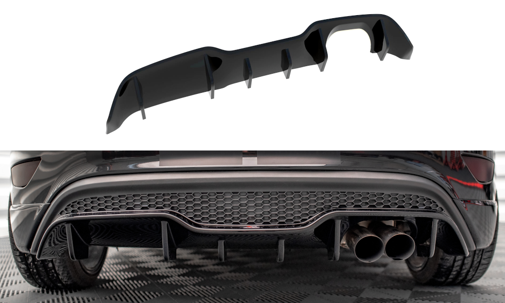 Diffusor Heck Ansatz für Ford Fiesta ST (5-Türige version) Mk7 Facelift Carbon Look