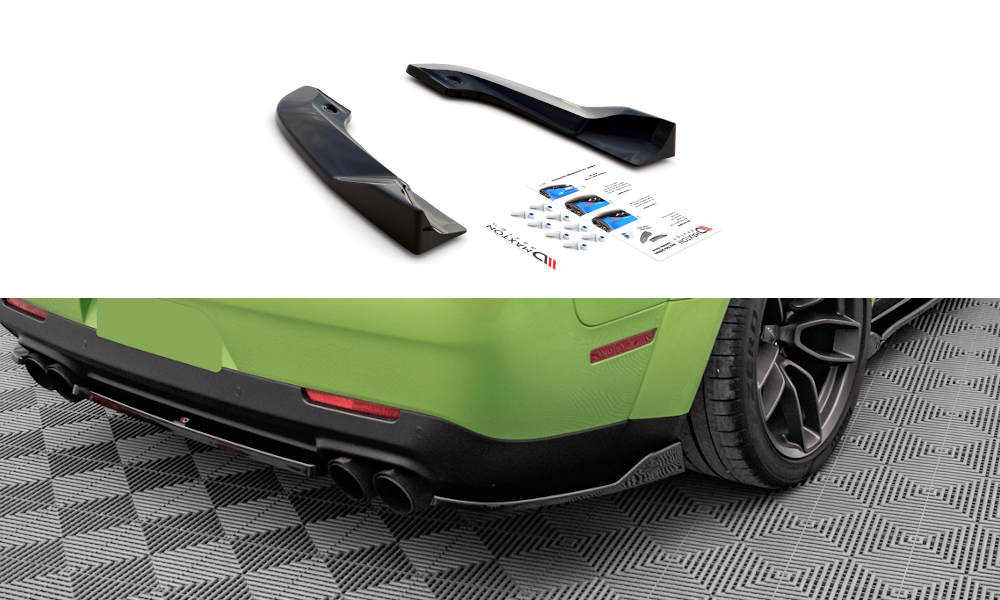 Heck Ansatz Flaps Diffusor für Dodge Challenger SRT Hellcat Mk3 schwarz Hochglanz