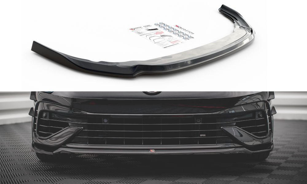 Front Ansatz V.6 für Volkswagen Golf R Mk8 schwarz Hochglanz