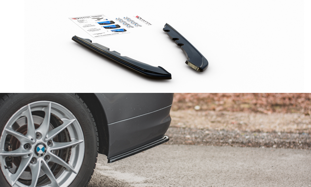 Heck Ansatz Flaps Diffusor für BMW 3er E91 Facelift schwarz matt