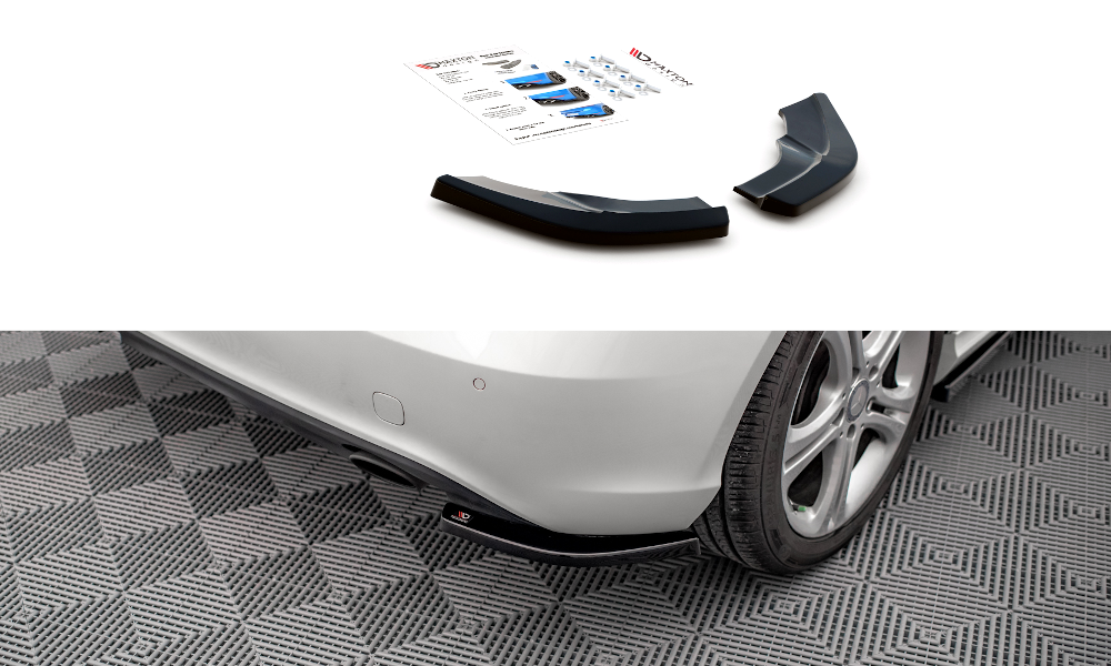 Heck Ansatz Flaps Diffusor V.2 für Mercedes-Benz A W176 schwarz matt