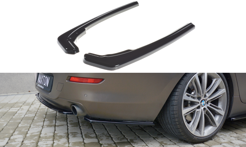 Heck Ansatz Flaps Diffusor für BMW 6er GRAN COUPÉ Carbon Look
