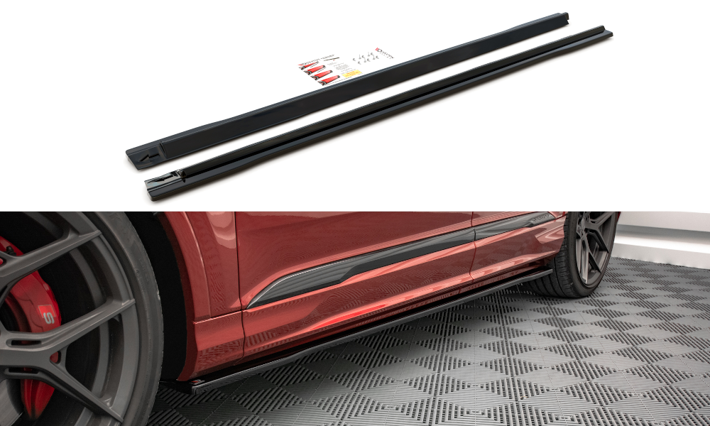 Seitenschweller Ansatz für Audi SQ7 /Q7 S-Line Mk2 (4M) Facelift  schwarz matt