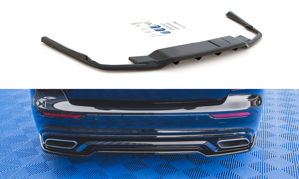 Mittlerer Diffusor Heck Ansatz DTM Look für Volvo S60/V60 R-Design Mk3 schwarz Hochglanz