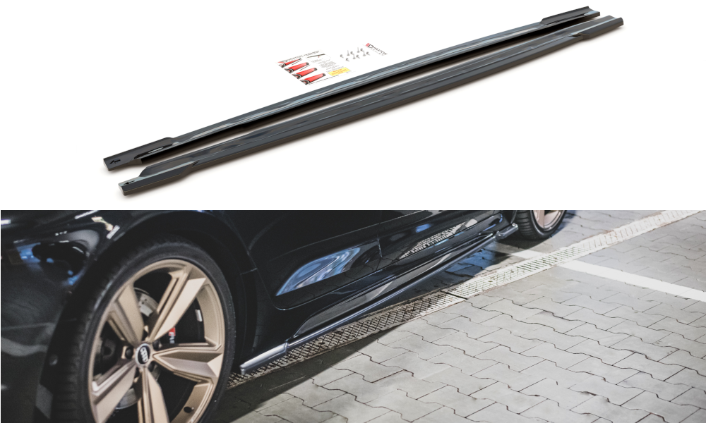 Seitenschweller Ansatz für Audi RS5 Sportback F5 Facelift schwarz Hochglanz