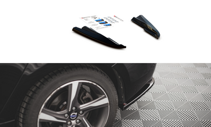 Heck Ansatz Flaps Diffusor für Volvo S60 R-Design Mk2 schwarz matt