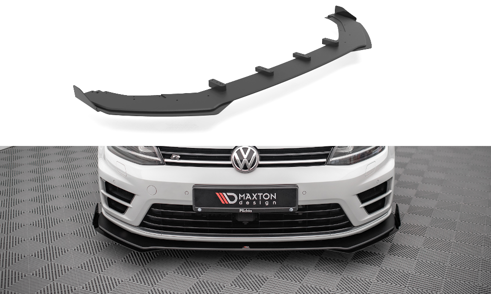 Street Pro Front Ansatz für +Flaps für V.1 + Flaps Volkswagen Golf R Mk7 schwarz Hochglanz