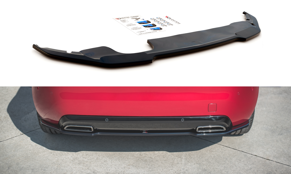 Mittlerer Diffusor Heck Ansatz für Peugeot 308 GT Mk2 Facelift schwarz matt