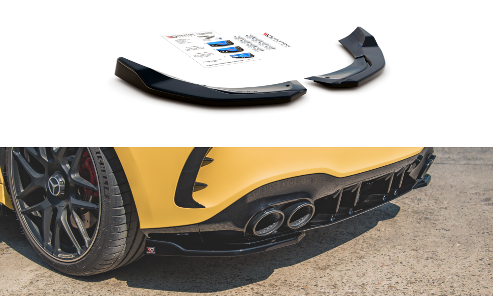 Heck Ansatz Flaps Diffusor für Mercedes-AMG A 45 S W177 Carbon Look