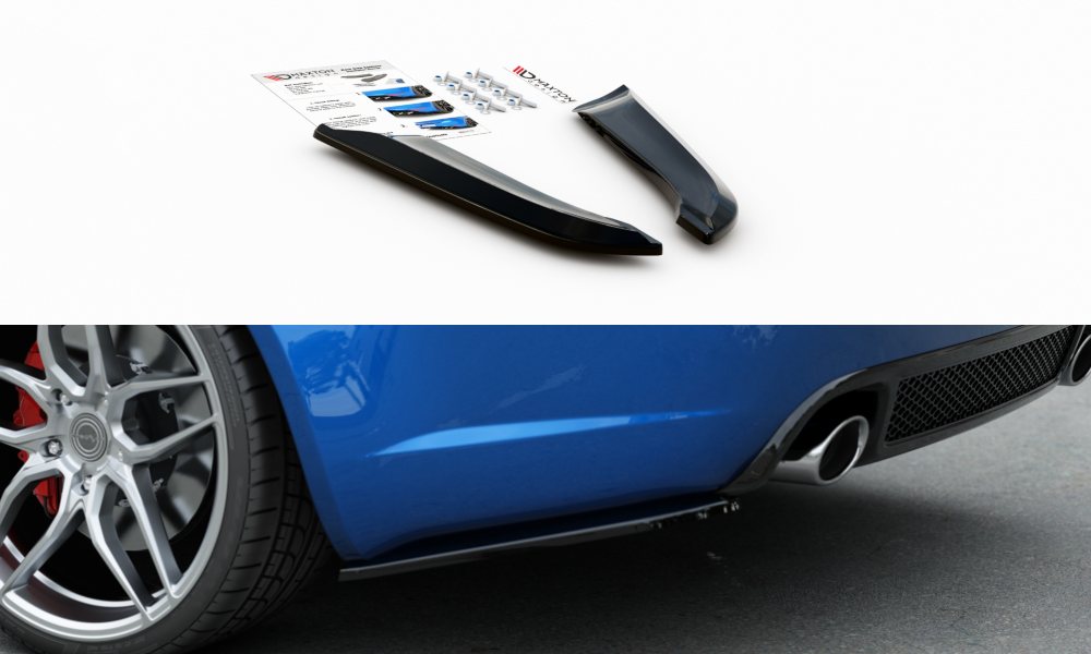 Heck Ansatz Flaps Diffusor V.1 für Audi RS4 Limousine B7 schwarz matt
