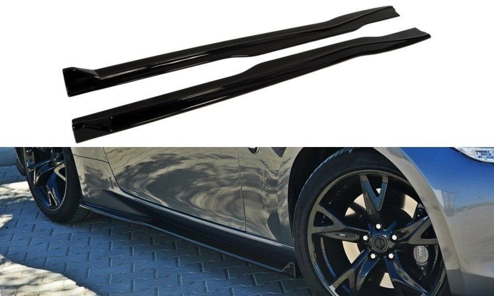 Seitenschweller Ansatz für V.1 für Nissan 370Z schwarz Hochglanz