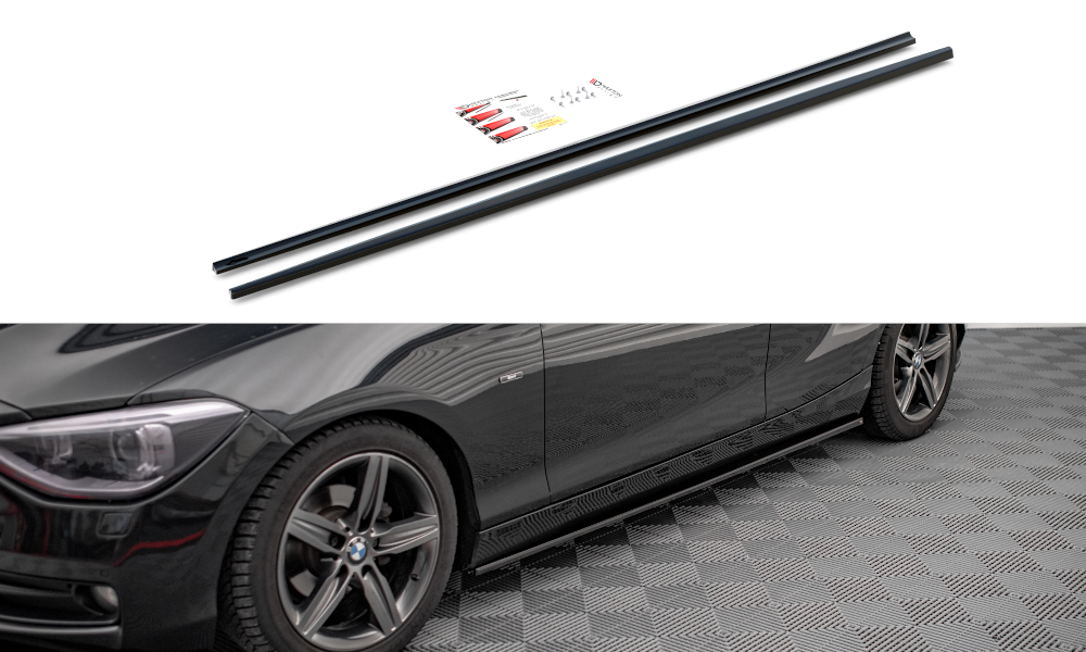 Seitenschweller Ansatz für BMW 1er F20 schwarz Hochglanz
