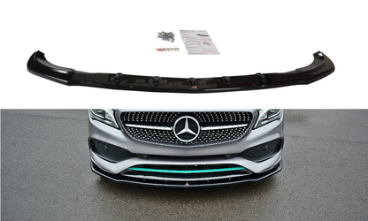 Front Ansatz V.1 für Mercedes CLA C117 AMG-LINE FACELIFT schwarz Hochglanz