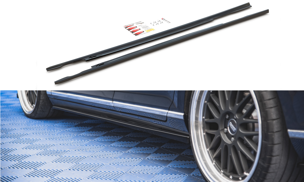 Seitenschweller Ansatz für Volkswagen Passat B8 schwarz matt