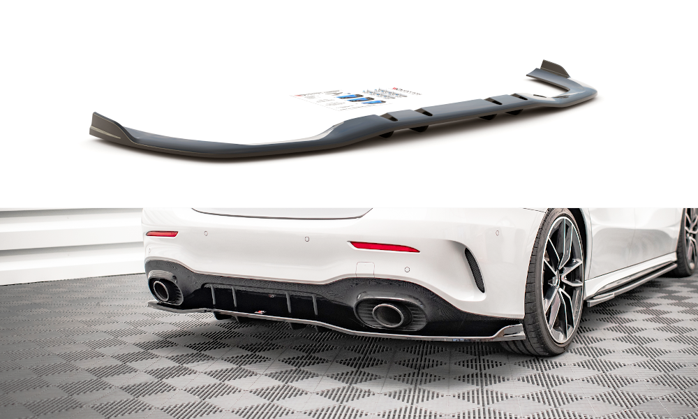 Mittlerer Diffusor Heck Ansatz DTM Look für V.2 Mercedes A 35 AMG Limousine V177 Carbon Look