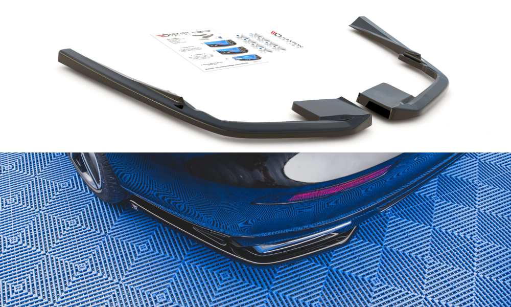 Heck Ansatz Flaps Diffusor für Volvo S60/V60 R-Design Mk3 schwarz matt