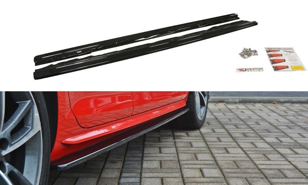 Seitenschweller Ansatz für Audi S4 / A4 S-Line B9 schwarz matt