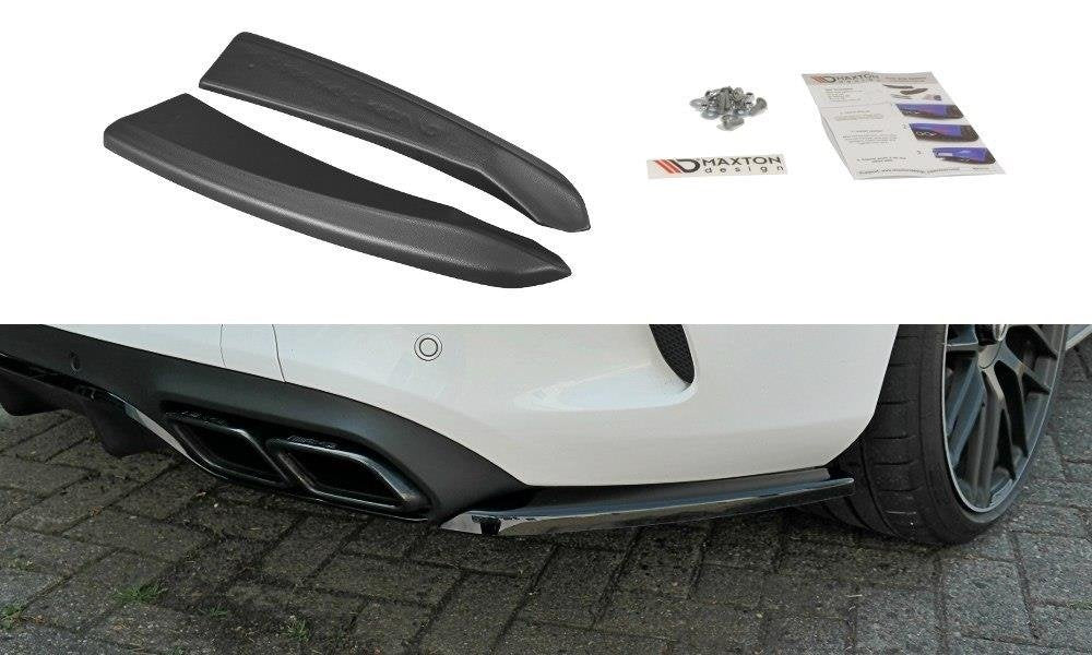 Heck Ansatz Flaps Diffusor für Mercedes C-Klasse C205 63 AMG Coupe schwarz matt
