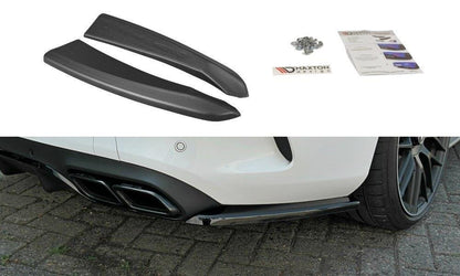 Heck Ansatz Flaps Diffusor für Mercedes C-Klasse C205 63 AMG Coupe schwarz matt